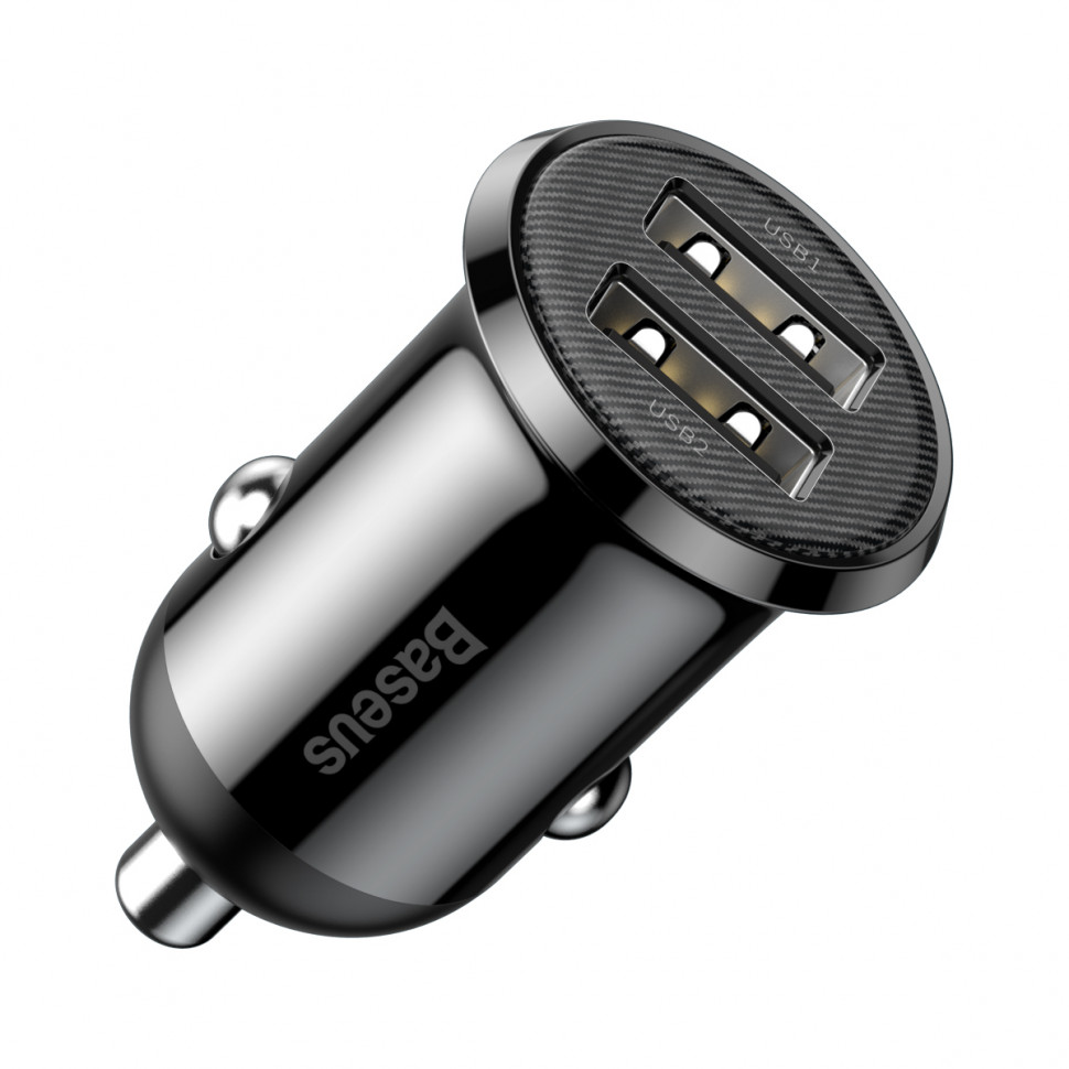 фото Автомобильное зарядное устройство baseus grain pro car charger (dual usb 4.8a ) черный