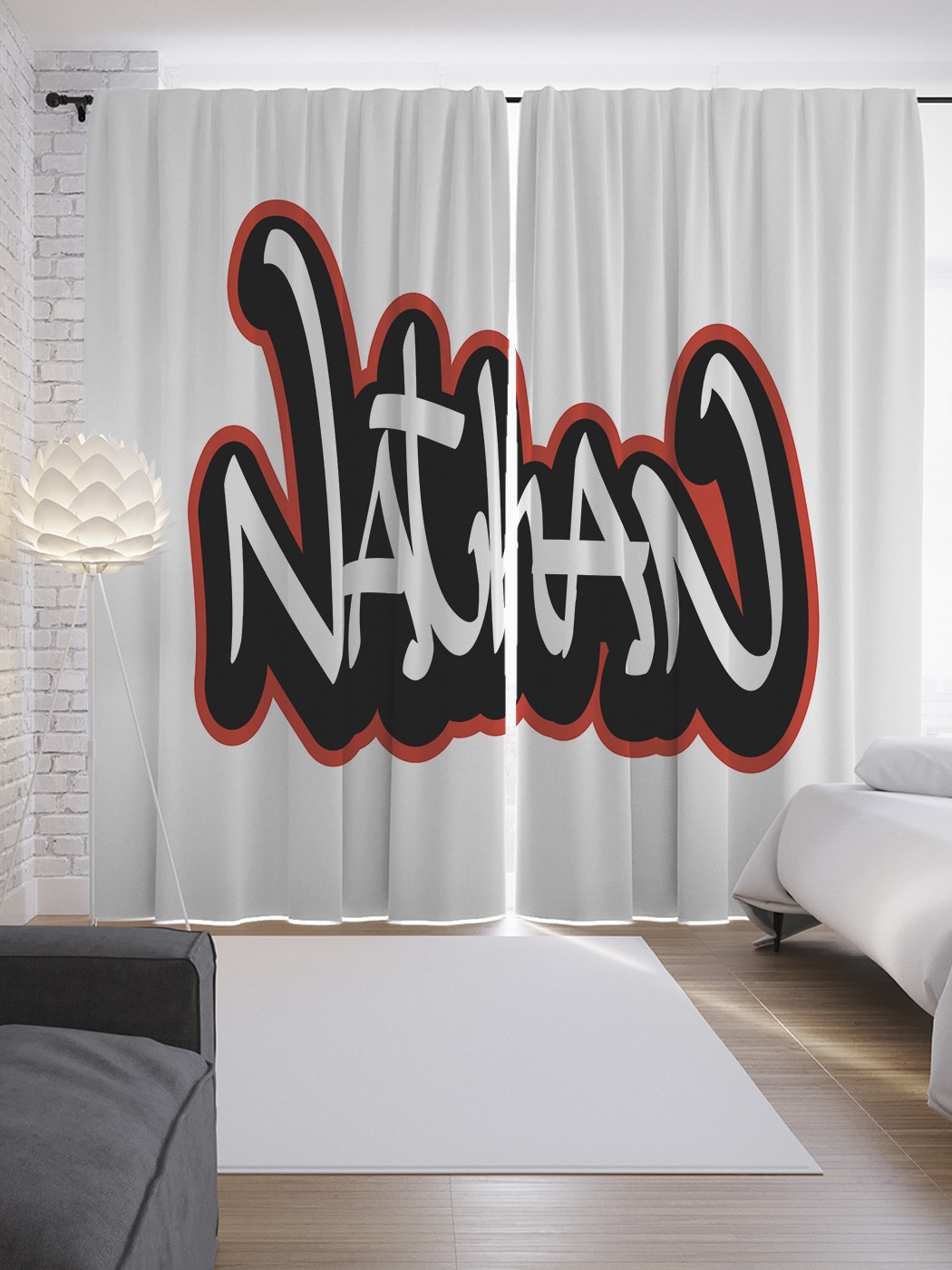

Шторы JoyArty с фотопечатью "Натан" из сатена, 290х265 см, Натан