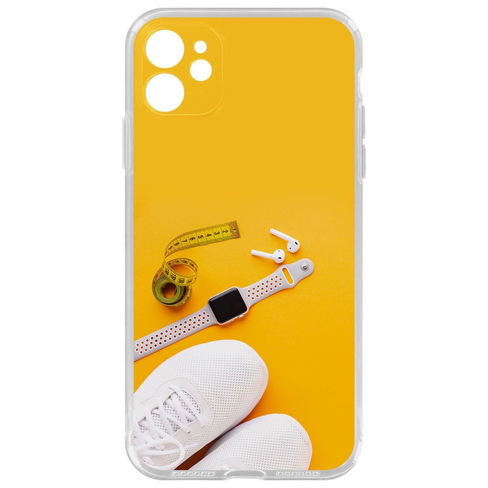 Чехол-накладка Krutoff Clear Case Кроссовки женские Фитнес для iPhone 11 с защитой камеры