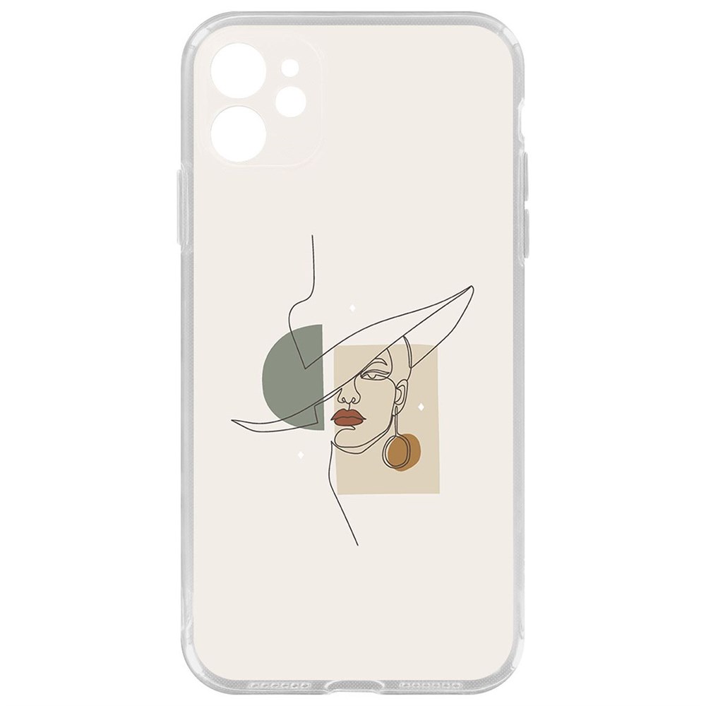 

Чехол-накладка Krutoff Clear Case Стиль для iPhone 11 с защитой камеры, Прозрачный