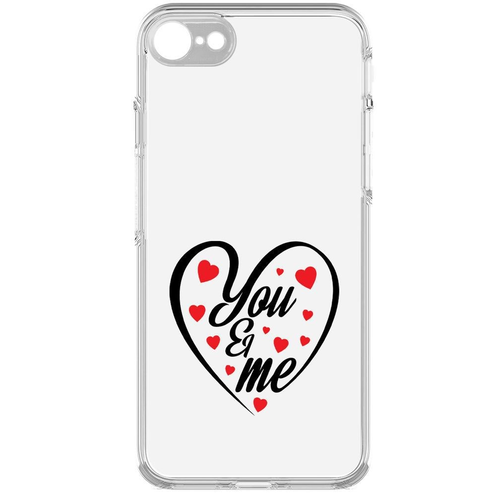 

Чехол-накладка Krutoff Clear Case Ты и Я для iPhone 7/8/SE 2020 с защитой камеры, Прозрачный