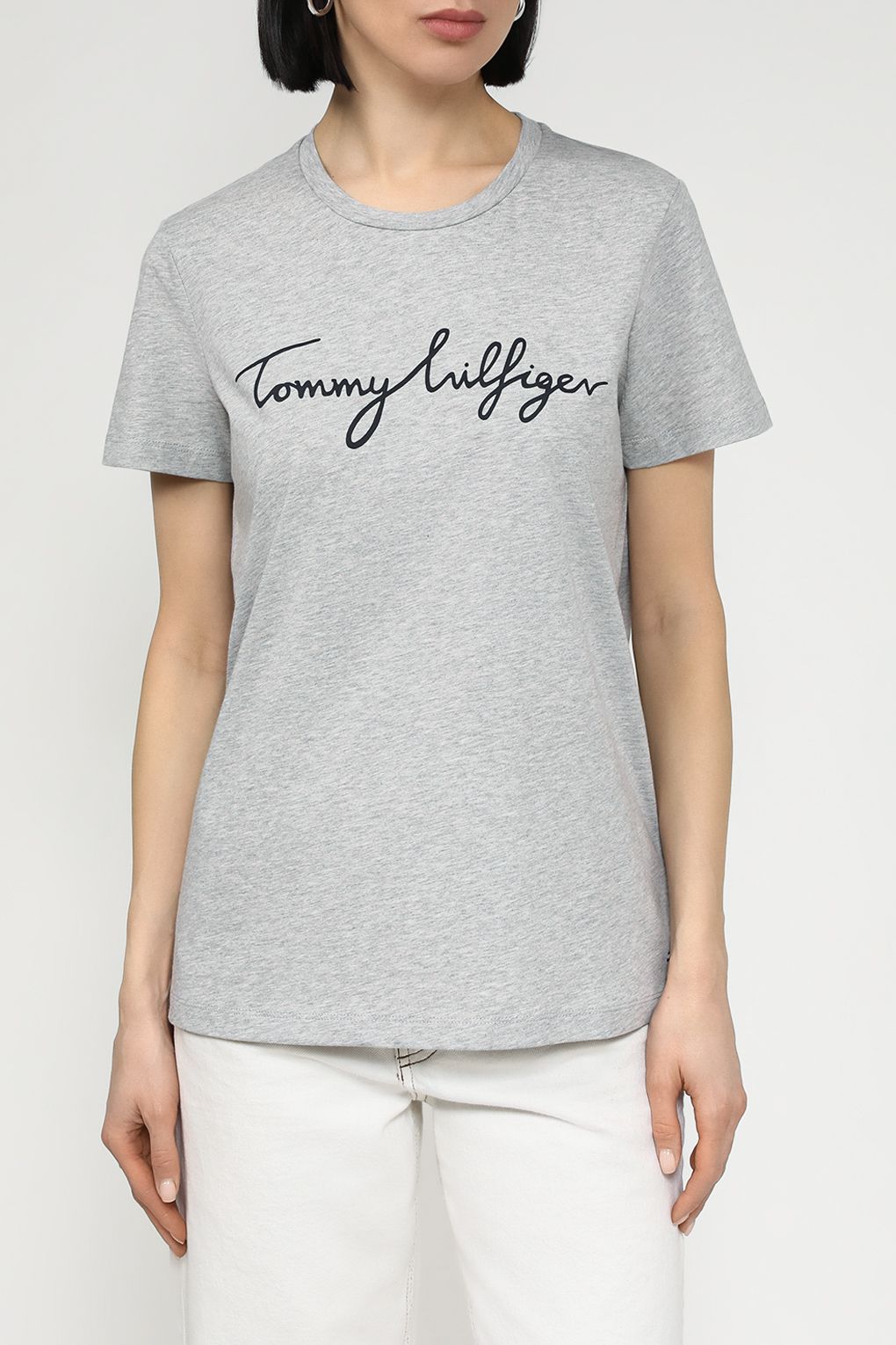 

Футболка женская Tommy Hilfiger WW0WW24967 серая XS, Серый, WW0WW24967