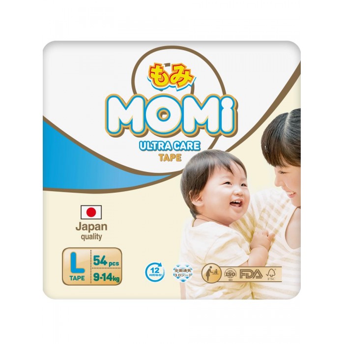 

Подгузники MOMI Ultra Care, L (9-14 кг), 54 шт