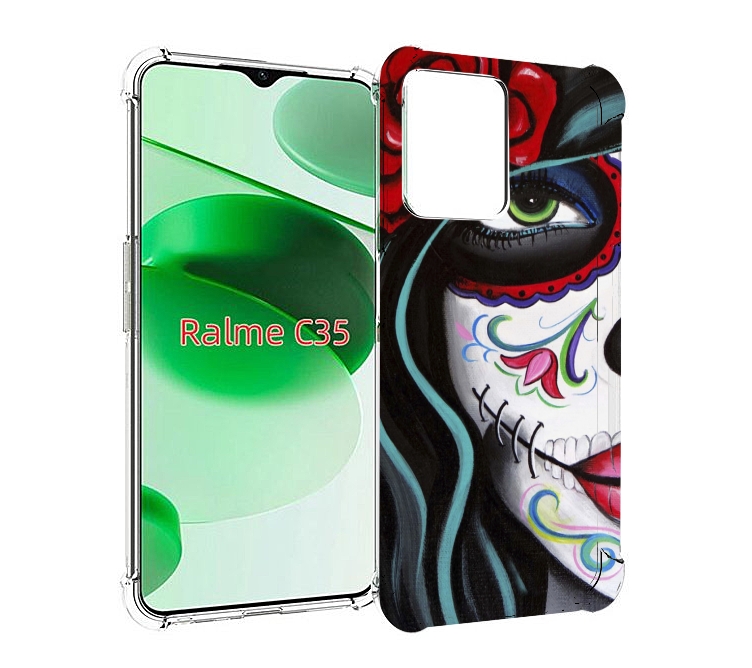 

Чехол MyPads девушка в масочке расписная женский для Realme C35 / Narzo 50A Prime, Прозрачный, Tocco