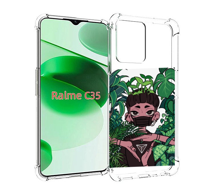 

Чехол MyPads девушка в природе женский для Realme C35 / Narzo 50A Prime, Прозрачный, Tocco