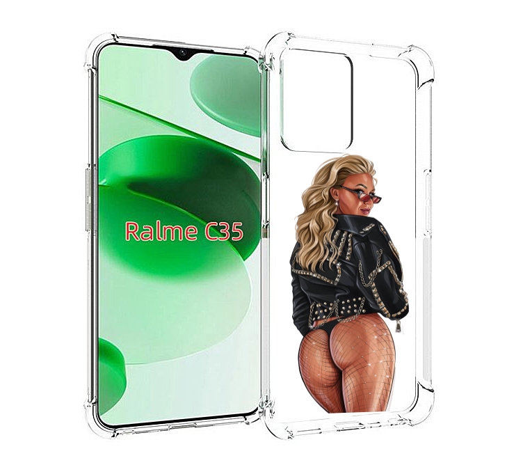 

Чехол MyPads девушка в чулках полуголая женский для Realme C35 / Narzo 50A Prime, Прозрачный, Tocco