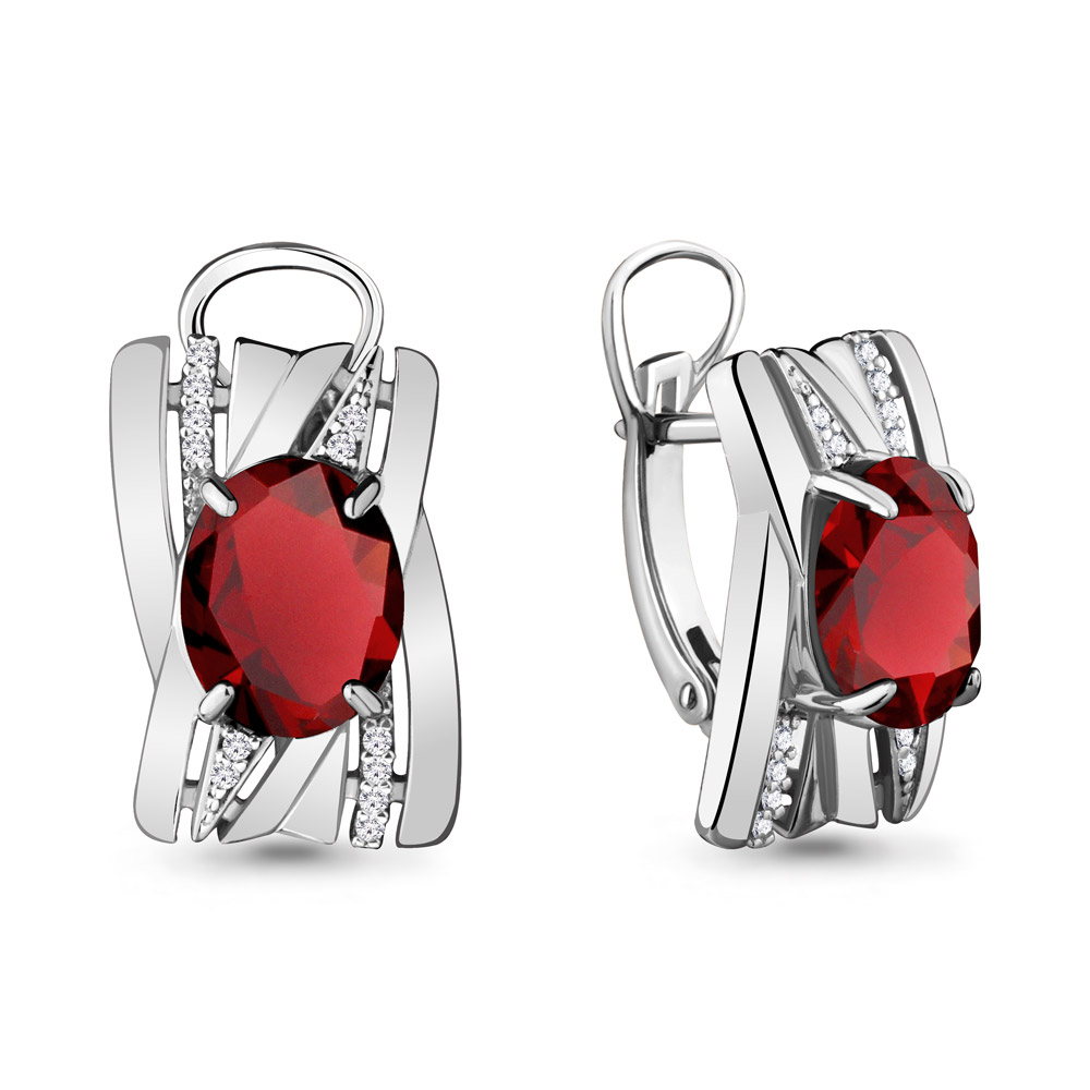 

Серьги из серебра с гранатом Aquamarine 4478885А_925_р, 4478885А_925_р