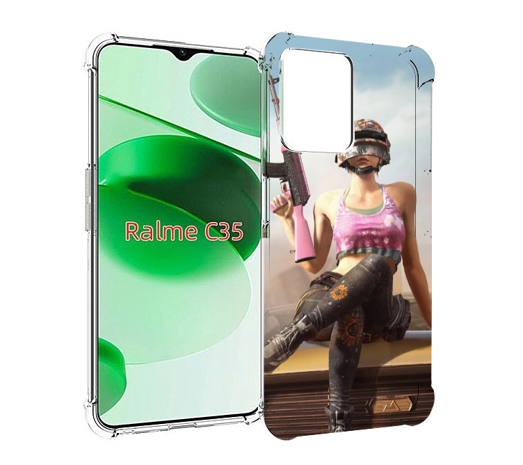 

Чехол MyPads девушка из PUBG для Realme C35 / Narzo 50A Prime, Прозрачный, Tocco