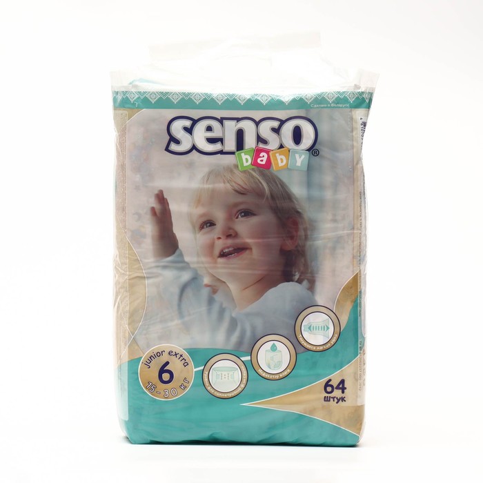 Подгузники для детей   «SENSO BABY»  6, (15-30 кг), 64 шт