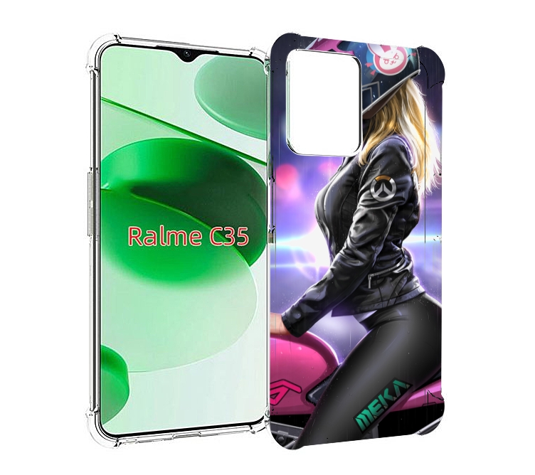 

Чехол MyPads девушка на мотоцикле неон женский для Realme C35 / Narzo 50A Prime, Прозрачный, Tocco