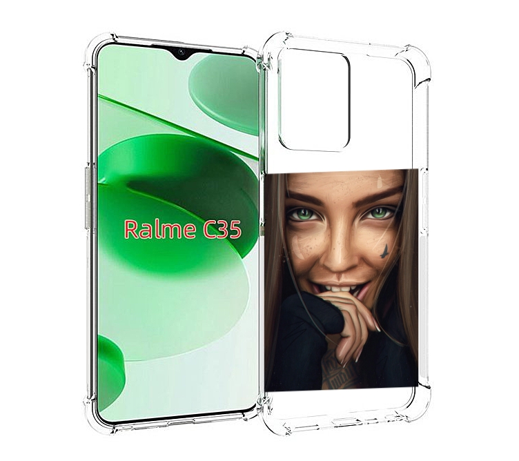 

Чехол MyPads девушка улыбается женский для Realme C35 / Narzo 50A Prime, Прозрачный, Tocco