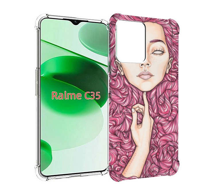 

Чехол MyPads девушка утонула в волосах женский для Realme C35 / Narzo 50A Prime, Прозрачный, Tocco