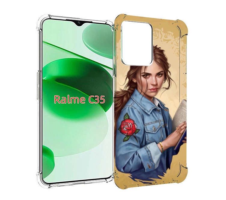 

Чехол MyPads девушка-в-бежевом-фоне для Realme C35 / Narzo 50A Prime, Прозрачный, Tocco
