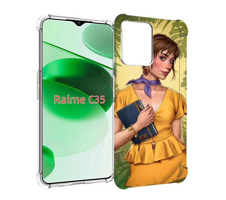 

Чехол MyPads девушка-в-зелени женский для Realme C35 / Narzo 50A Prime, Прозрачный, Tocco