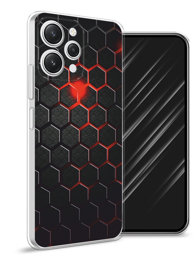 

Чехол Awog на Xiaomi Redmi 12 "Фон соты красные", Красный;черный, 319250-3