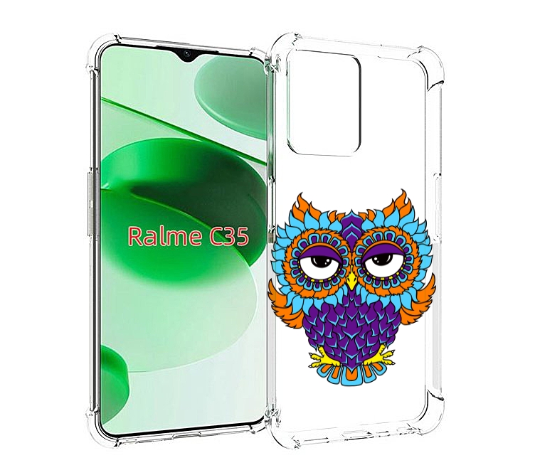 

Чехол MyPads Цветная сова для Realme C35 / Narzo 50A Prime, Прозрачный, Tocco