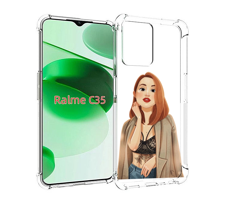 

Чехол MyPads девушка-в-кружевном-2 для Realme C35 / Narzo 50A Prime, Прозрачный, Tocco