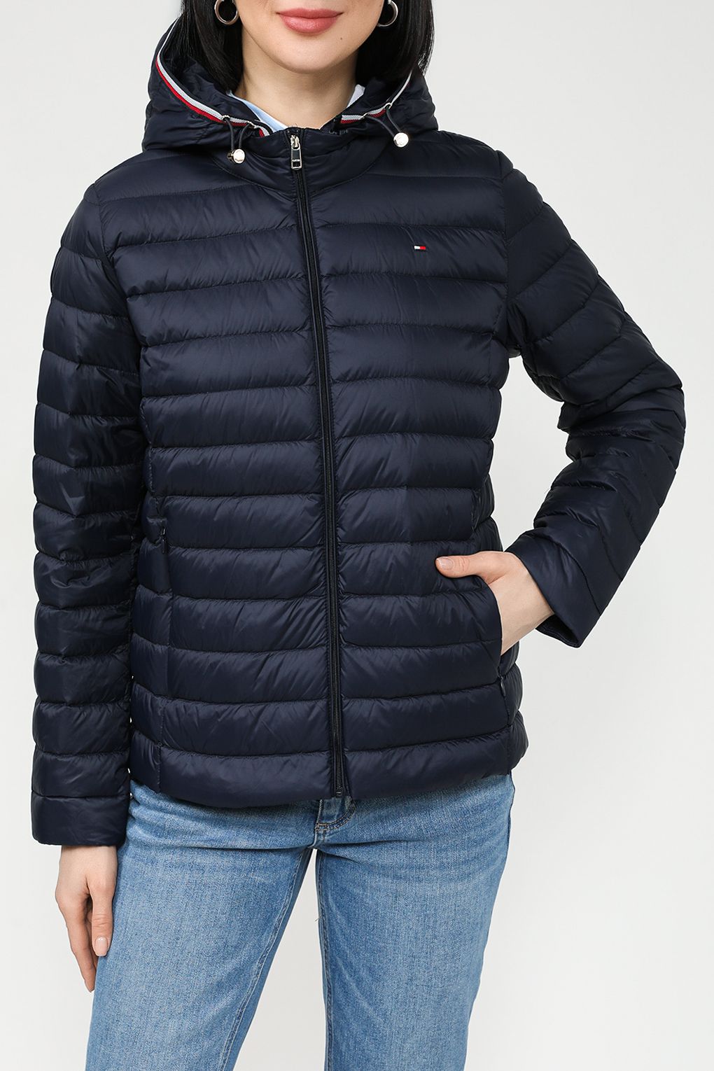 

Куртка женская Tommy Hilfiger WW0WW34299 синяя S, Синий, WW0WW34299