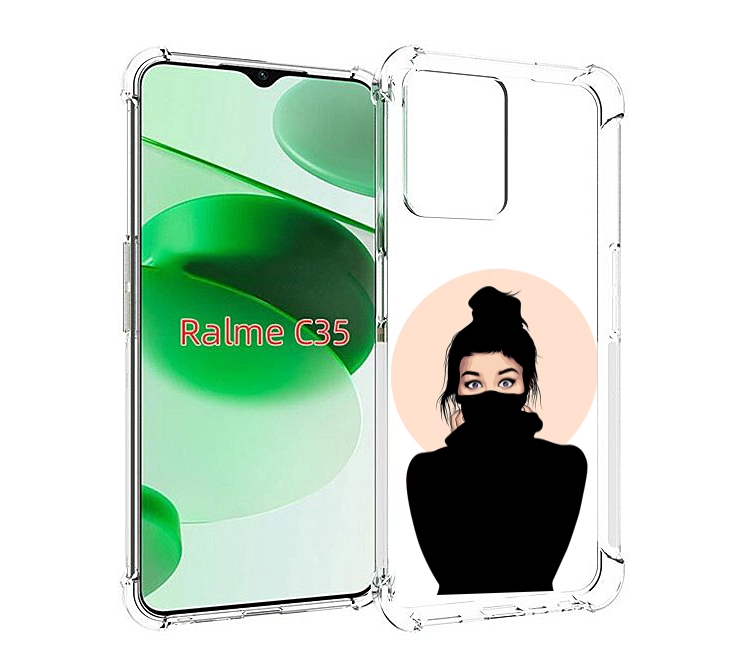 

Чехол MyPads девушка-в-свитере женский для Realme C35 / Narzo 50A Prime, Прозрачный, Tocco