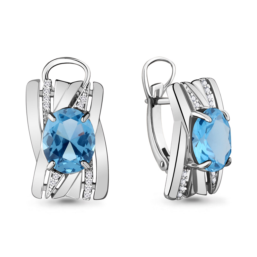 

Серьги из серебра с топазом Aquamarine 4478892А_925_р, 4478892А_925_р