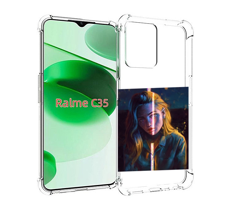

Чехол MyPads девушка-в-тени для Realme C35 / Narzo 50A Prime, Прозрачный, Tocco