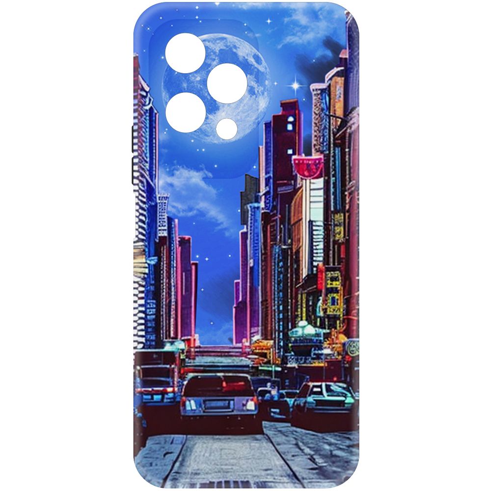 

Чехол-накладка Krutoff Soft Case Ночной город для Honor 200 Lite черный