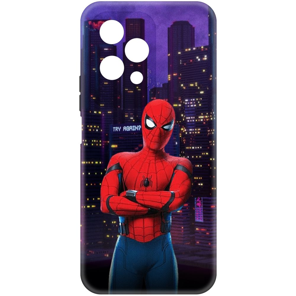 

Чехол-накладка Krutoff Soft Case Человек-Паук. На крыше для Honor 200 Lite черный