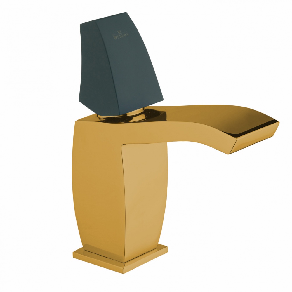 фото Смеситель для раковины webert flauto bath brass satin gold black handle ft830102768 41240