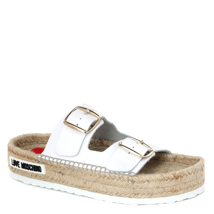 

Шлепанцы женские Love Moschino JA28123G белые 39 EU, Белый, JA28123G