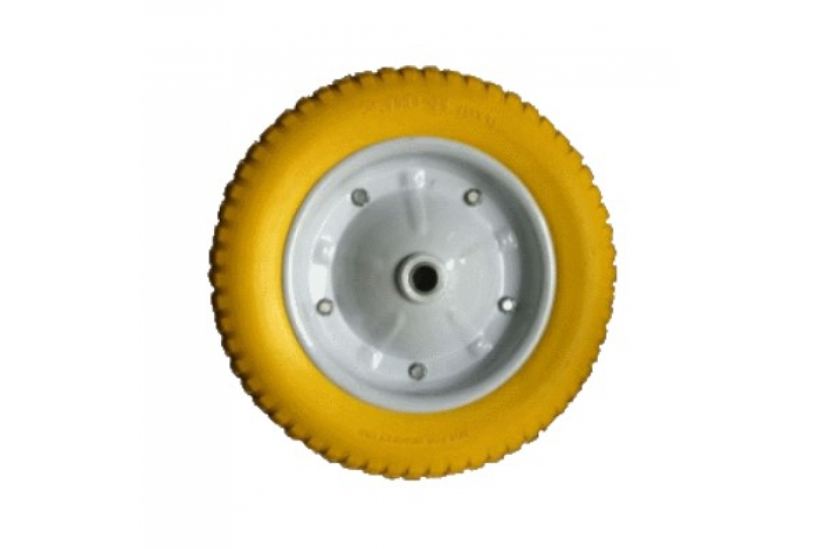 Колесо для тележки d=350мм нагр.200кг 3.25-8/3.00-8 сталь-полиуретан dотв=16мм мфк полиуретановое колесо цельнолитое для садовой тачки или строительной тележки fachmann