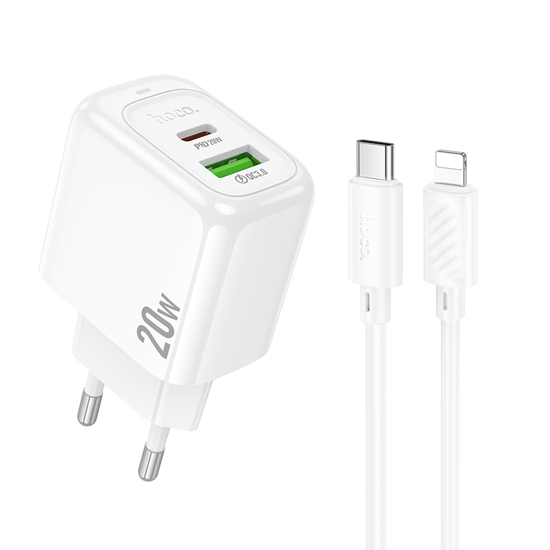 

Сетевое зарядное устройство Hoco CS54Aai 1x USB Type A, 1xUSB Type-C 3 А белый, CS54Aai