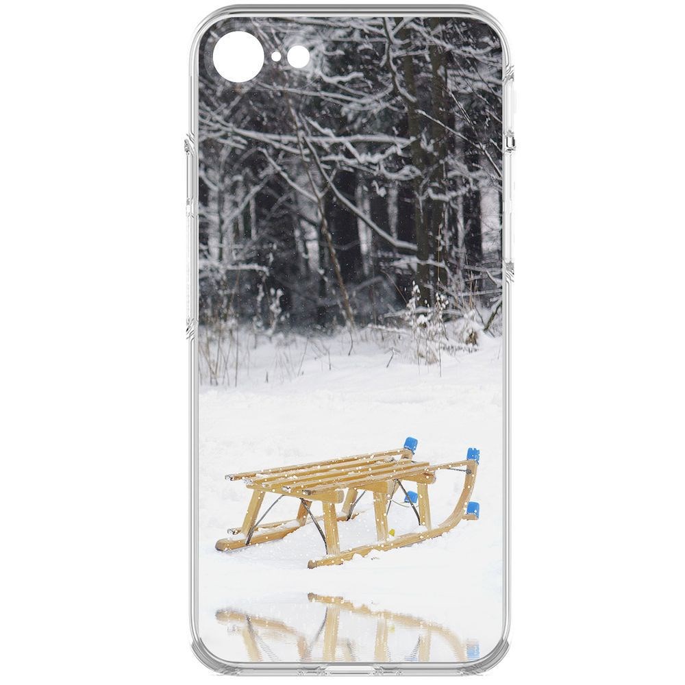 

Чехол-накладка Krutoff Clear Case Санки для iPhone 7/8/SE 2020 с защитой камеры