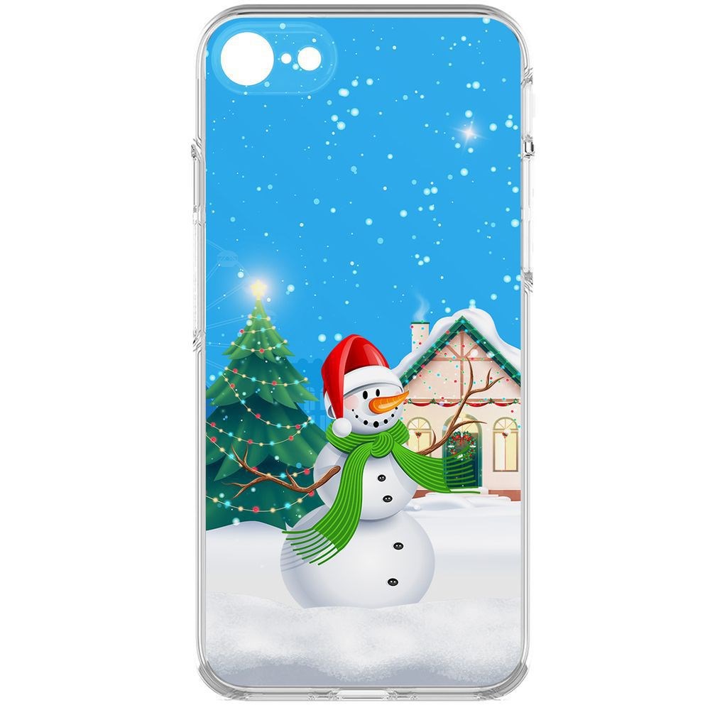 

Чехол-накладка Krutoff Clear Case Снеговик для iPhone 7/8/SE 2020 с защитой камеры