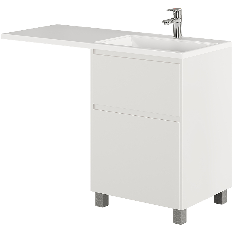 

Тумба с раковиной Creto Cafor 110 R 19-W110R Белый глянец