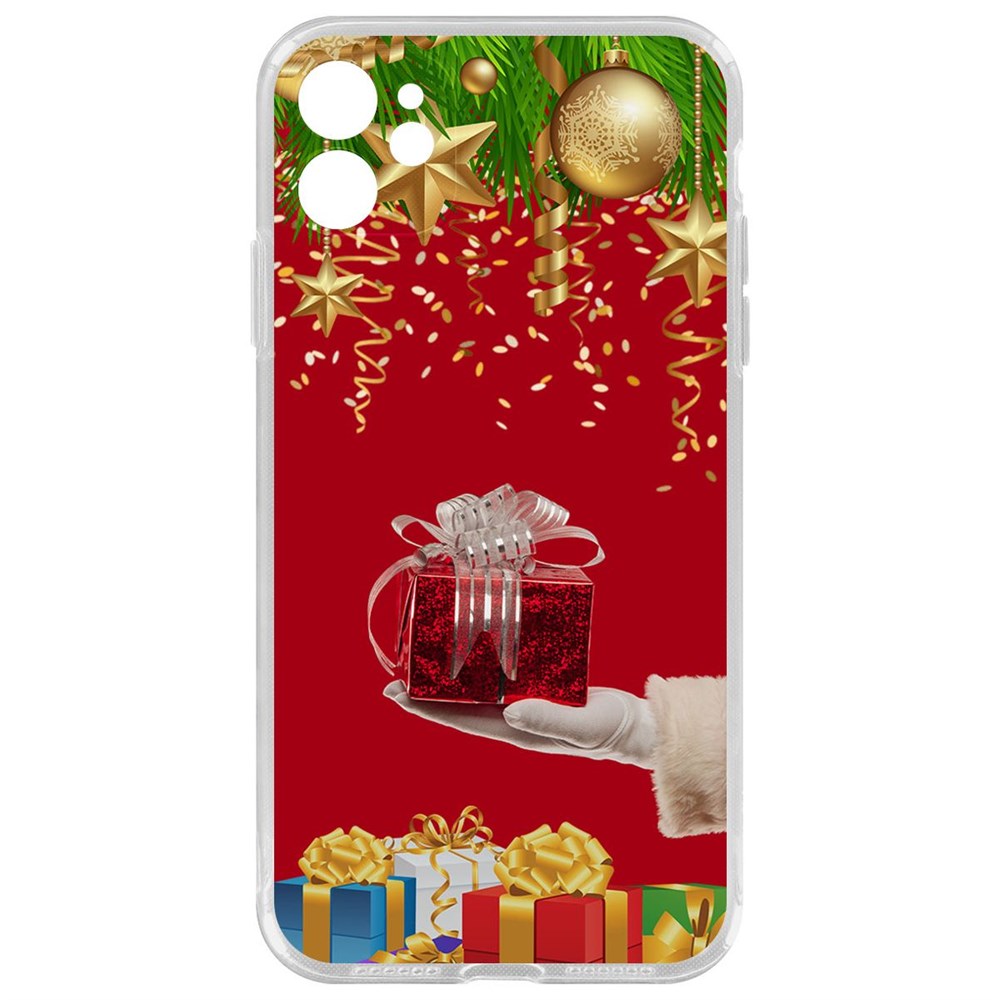 

Чехол-накладка Krutoff Clear Case Подарки для iPhone 11 с защитой камеры