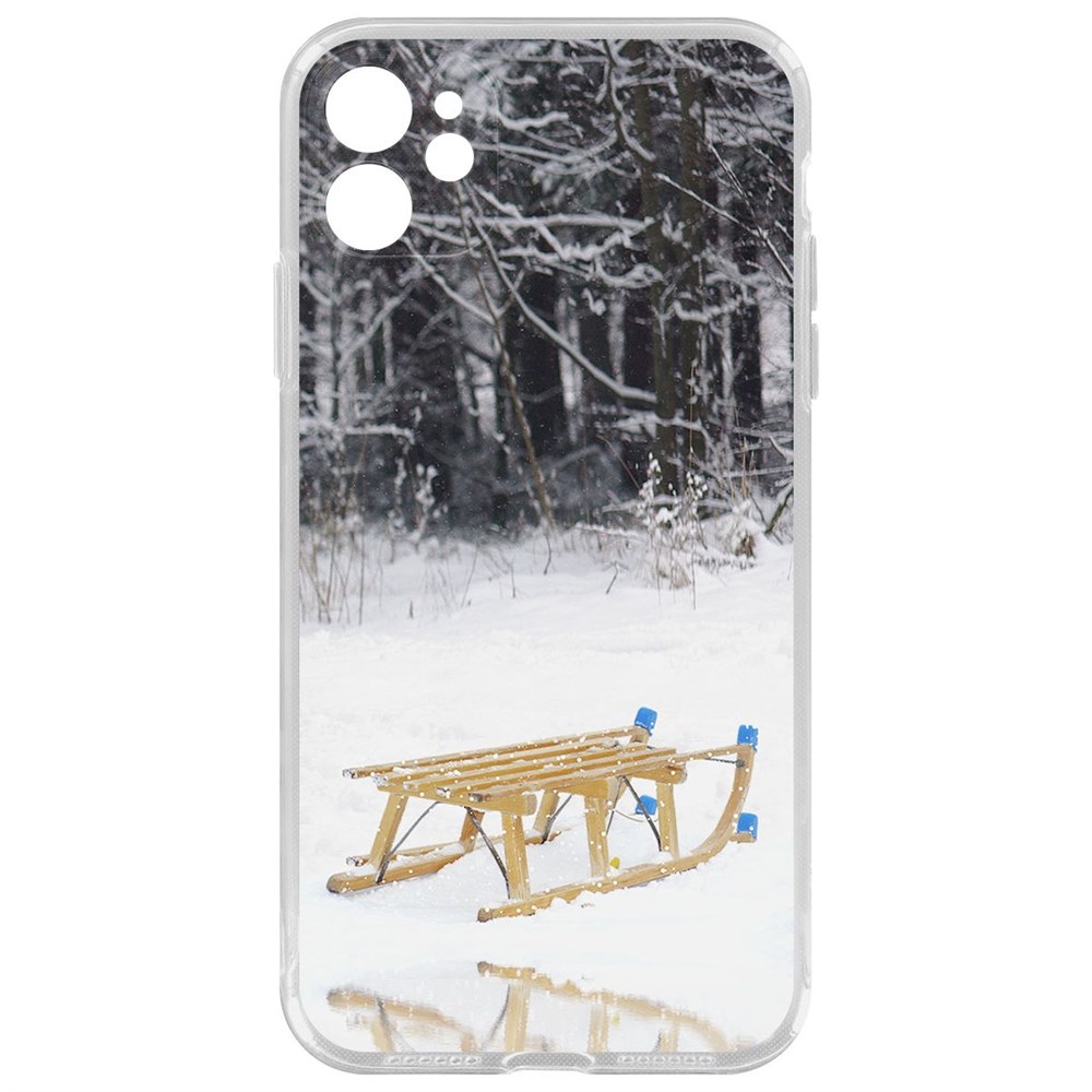 

Чехол-накладка Krutoff Clear Case Санки для iPhone 11 с защитой камеры