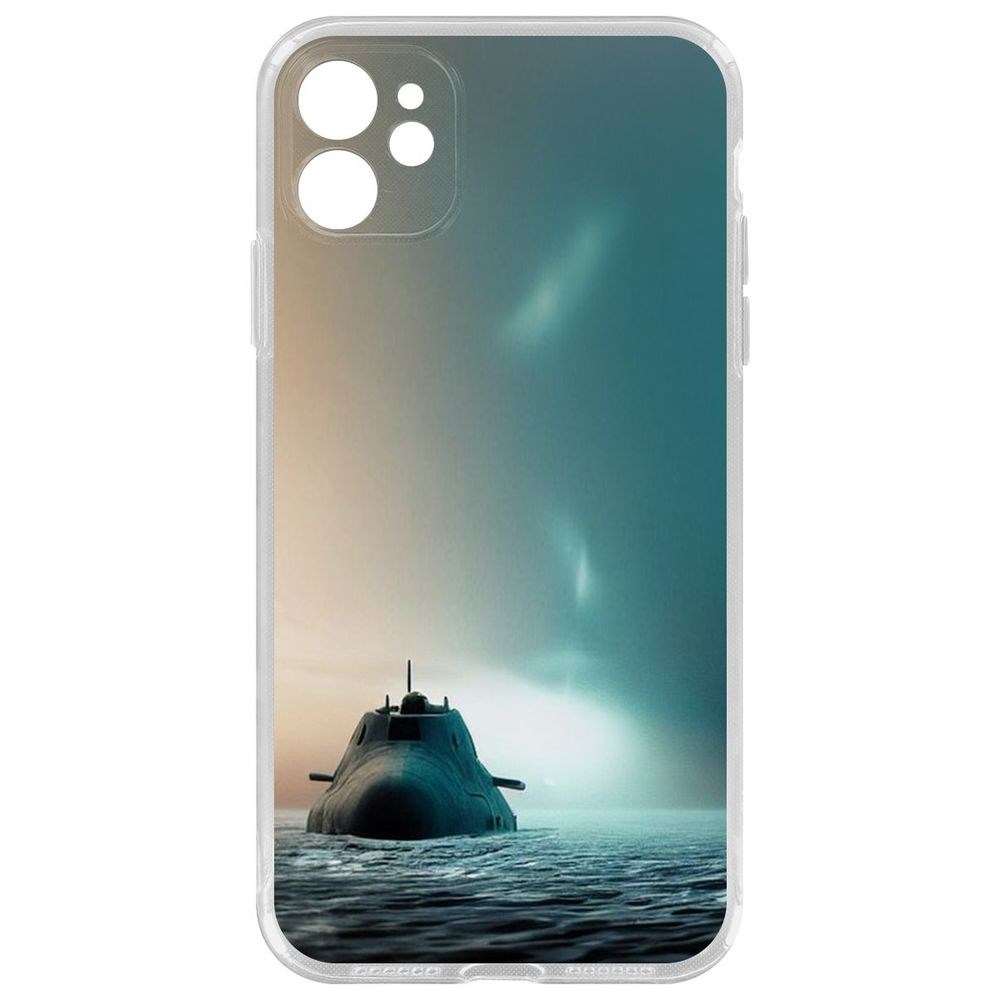 

Чехол-накладка Krutoff Clear Case Подлодка для iPhone 11 с защитой камеры, Прозрачный
