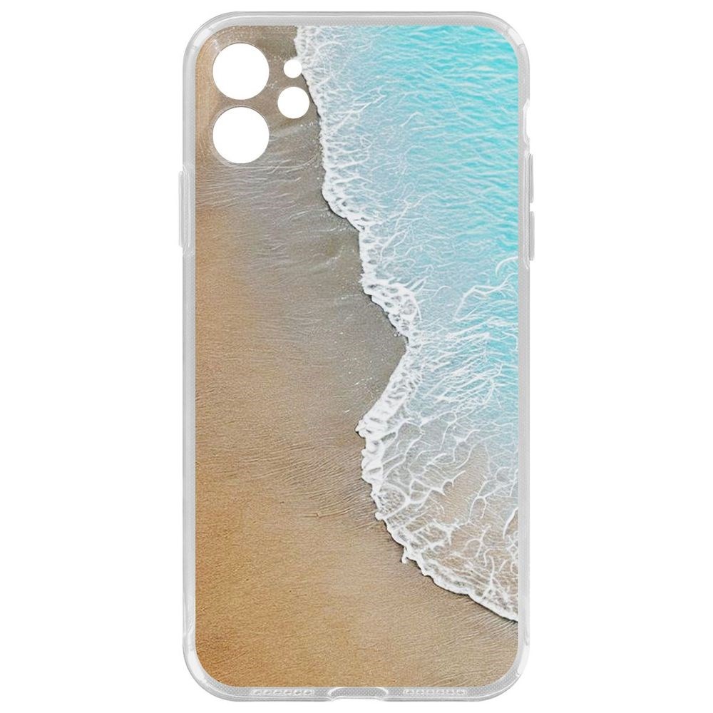 

Чехол-накладка Krutoff Clear Case Прибой для iPhone 11 с защитой камеры, Прозрачный