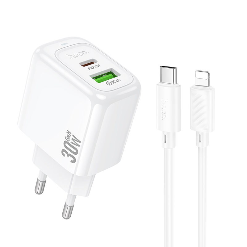 

Сетевое зарядное устройство Hoco CS55Aai 1x USB Type A, 1xUSB Type-C 3 А белый, CS55Aai