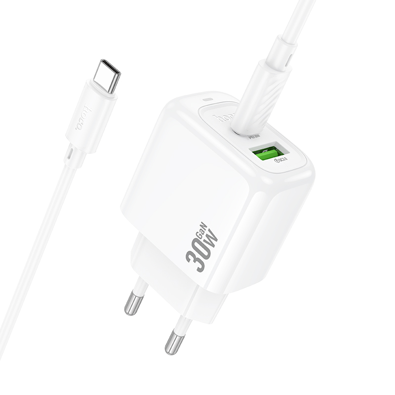 

Сетевое зарядное устройство Hoco CS55Aaa 1x USB Type A, 1xUSB Type-C 3 А белый, CS55Aaa