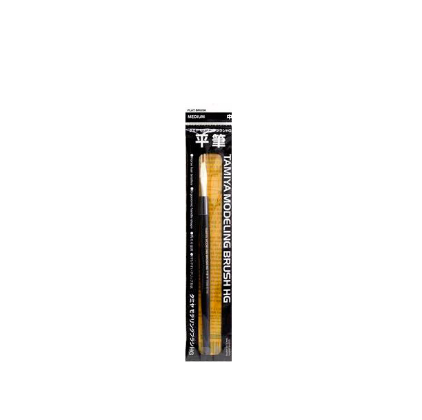 87159T Кисточка с удобной прорезиненной ручкой, натуральная, плоская средняя
