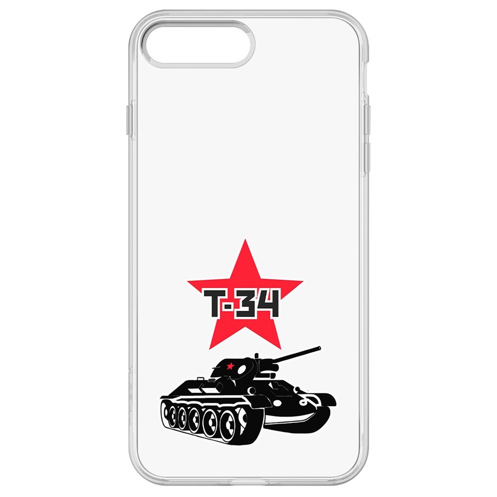 

Чехол-накладка Krutoff Clear Case Т-34 для iPhone 7 Plus, Прозрачный