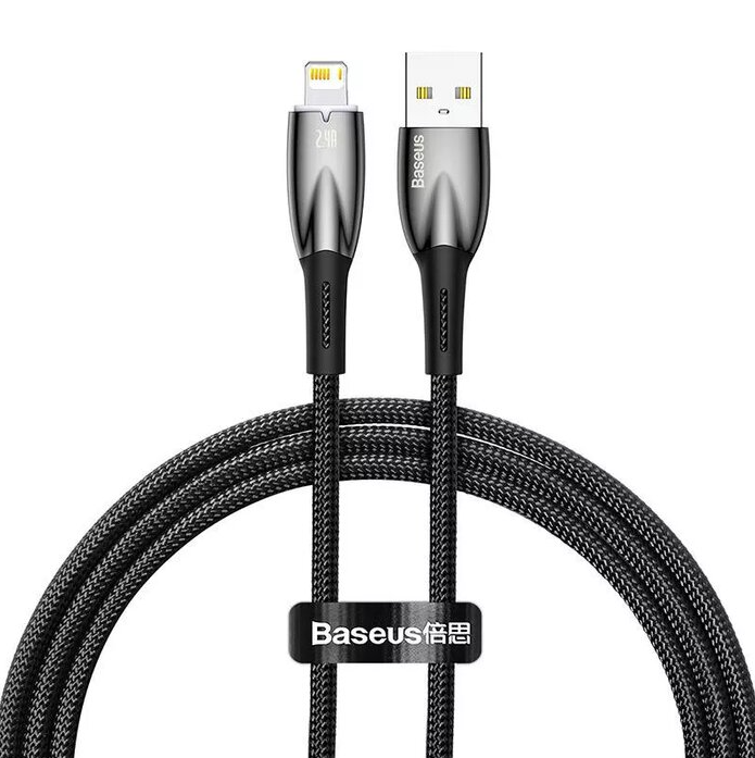 

Кабель USB - Lightning Baseus Glimmer Series 1 м черный, Glimmer Series