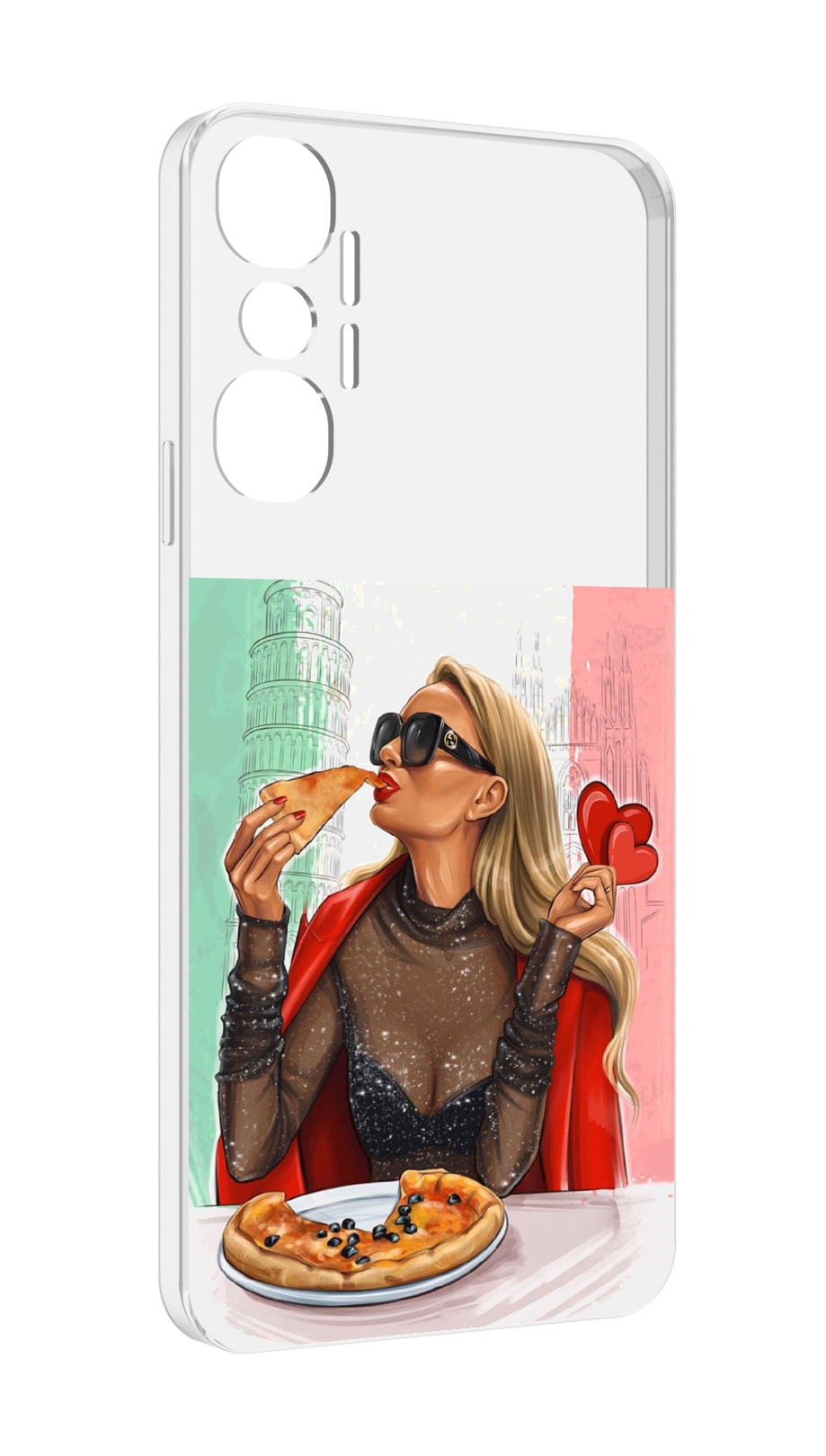 

Чехол MyPads любительница-пиццы женский для Infinix Hot 20 4G, Прозрачный, Tocco