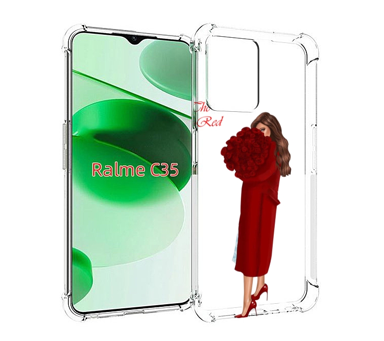 

Чехол MyPads девушка-полностью-в-красном женский для Realme C35 / Narzo 50A Prime, Прозрачный, Tocco