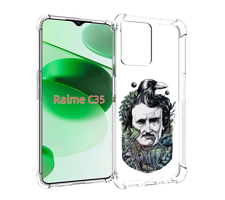 

Чехол MyPads Эдгар Аллан с вороном для Realme C35 / Narzo 50A Prime, Прозрачный, Tocco