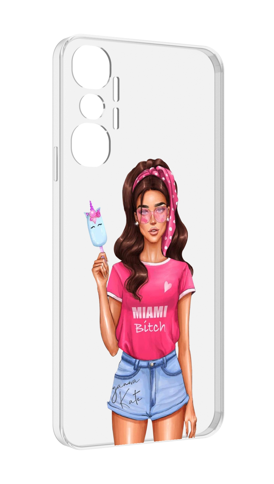 

Чехол MyPads майами-битч женский для Infinix Hot 20 4G, Прозрачный, Tocco