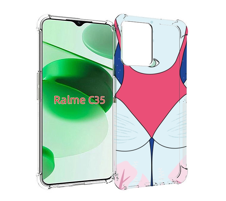 

Чехол MyPads девушка-с-глазом-на-спине для Realme C35 / Narzo 50A Prime, Прозрачный, Tocco