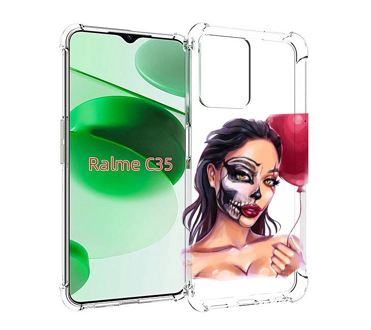 

Чехол MyPads девушка-с-гримом женский для Realme C35 / Narzo 50A Prime, Прозрачный, Tocco