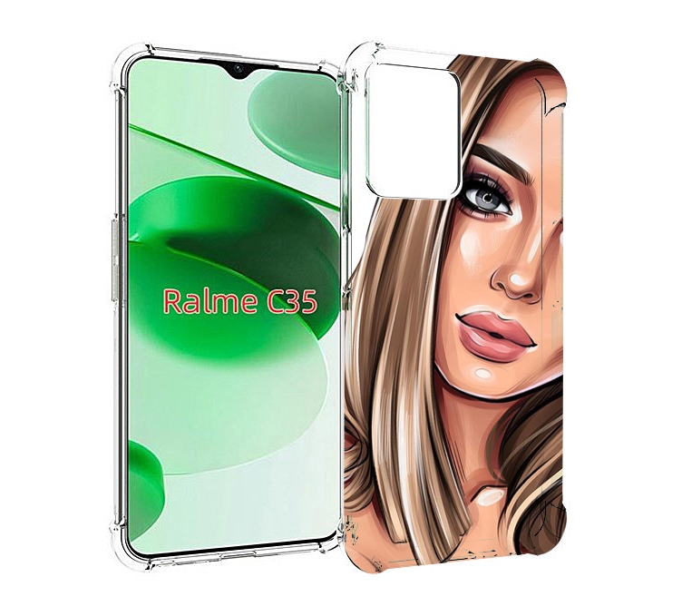 

Чехол MyPads девушка-с-каре женский для Realme C35 / Narzo 50A Prime, Прозрачный, Tocco